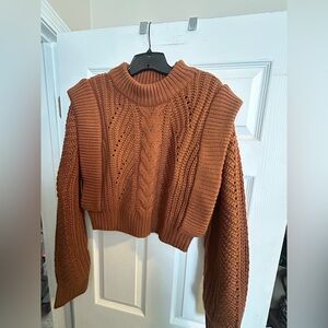 English Factory Rust Cable Knit Sweater